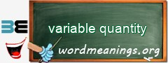 WordMeaning blackboard for variable quantity